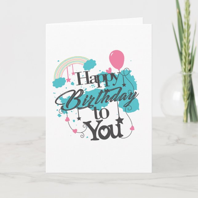 Rainbow Fun Happy Birthday  Card (Front)