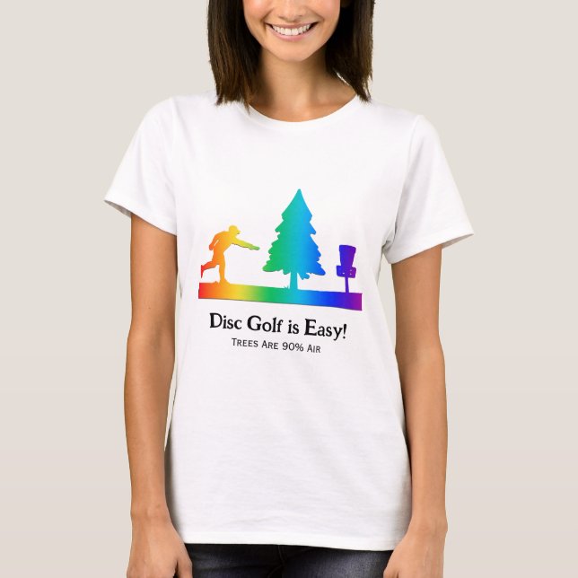 Rainbow Funny Disc Golf Putting Tree obstacle  T-Shirt (Front)