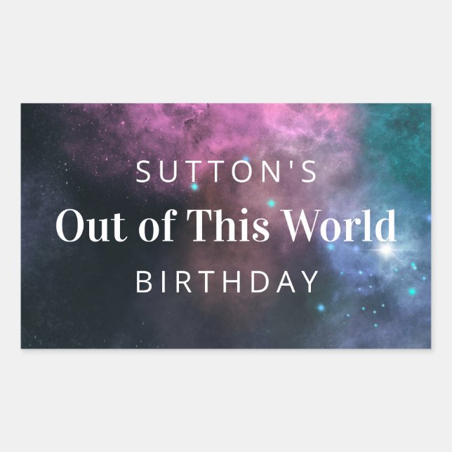 Rainbow Galaxy Birthday Sticker (Front)