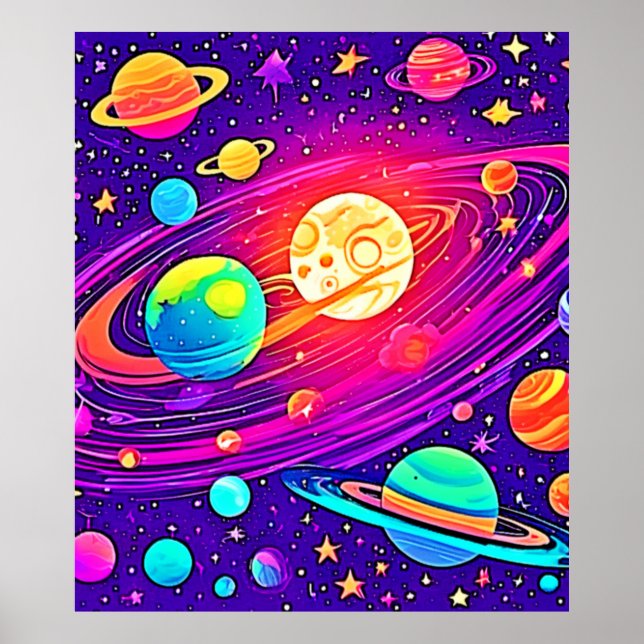 Rainbow Galaxy: Cartoon Fun Poster (Front)