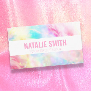 Rainbow Galaxy Marble Modern Colorful Business Car Card