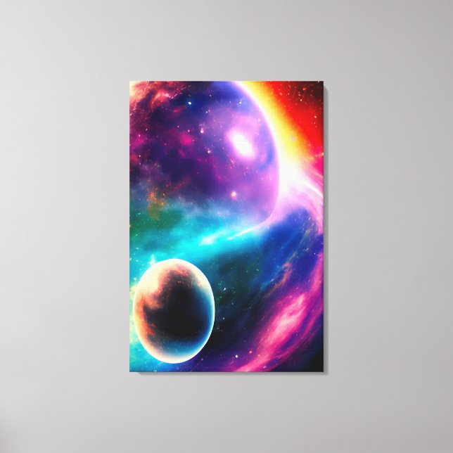 Rainbow Galaxy Purple Planet étiré toile (Recto)