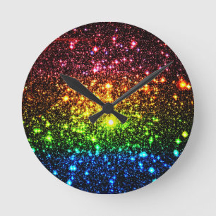 Rainbow Galaxy Round Clock