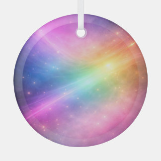 Rainbow Galaxy Round  Ornament