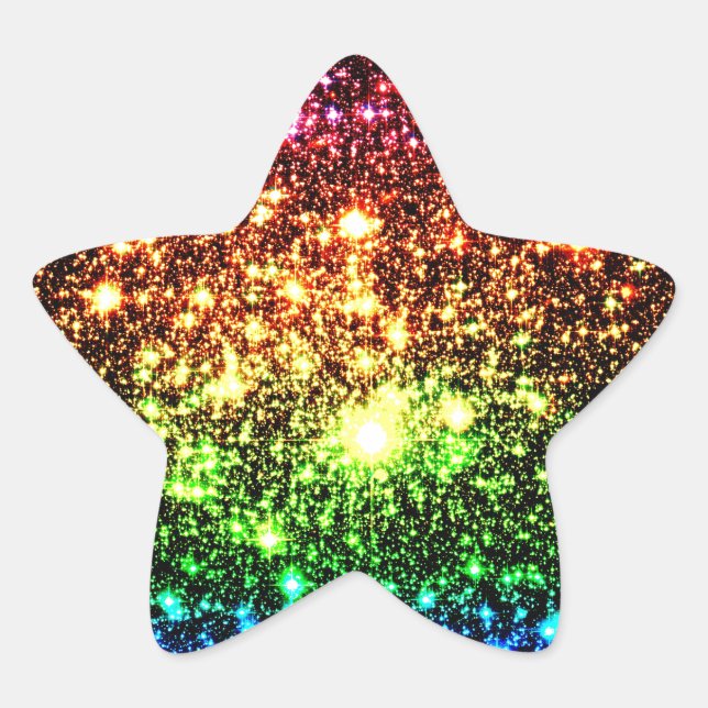 Rainbow Galaxy Star Sticker (Front)