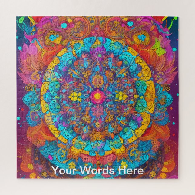 Rainbow Garden Neon Psychedelic Nature   Jigsaw Puzzle (Vertical)