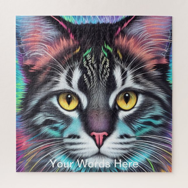 Rainbow Garden Neon Psychedelic Wildlife Nature  Jigsaw Puzzle (Vertical)