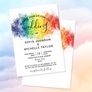 Rainbow Gay and Lesbian Pride Mrs & Mrs Invitation
