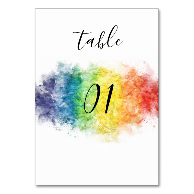 Rainbow Gay and Lesbian Pride Mrs & Mrs  Table Number (Front)