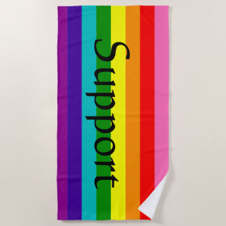 Rainbow, Gay and sympathizers Beach Towel