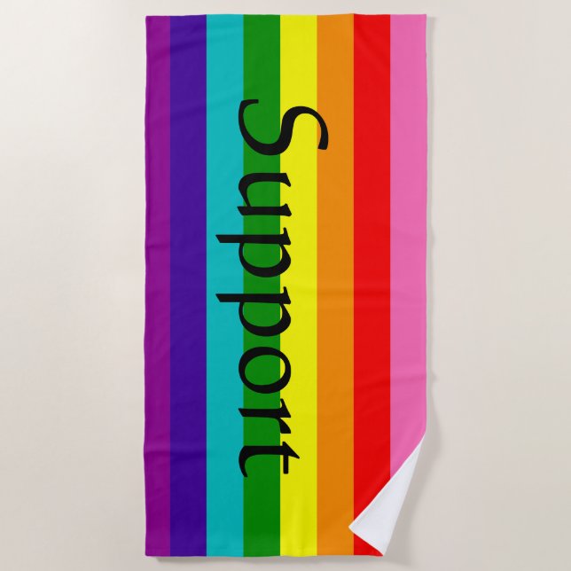 Rainbow, Gay and sympathizers Beach Towel (Front)