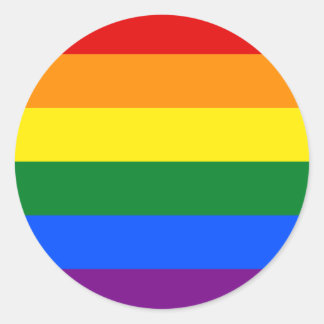 Rainbow Gay Lesbian Trans Queer LGBTQ Pride Flag Classic Round Sticker
