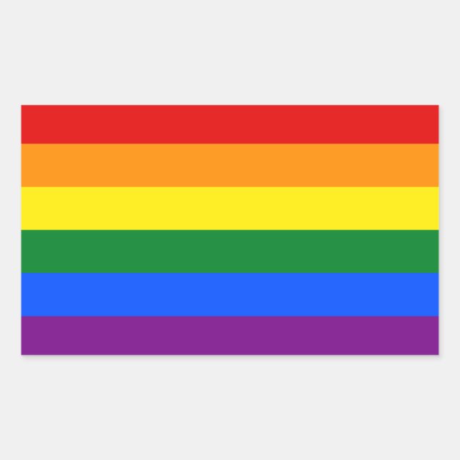 Rainbow Gay Lesbian Trans Queer LGBTQ Pride Flag Sticker (Front)