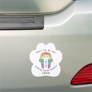 Rainbow Gay LGBTQ Pride Month Free To Be Me Car Magnet