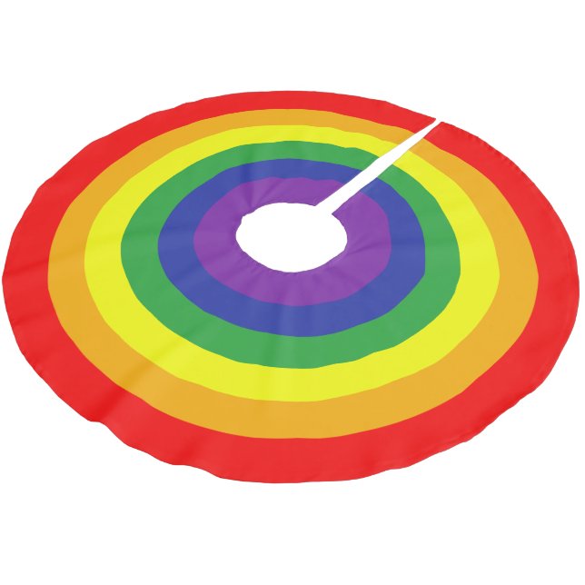 Rainbow Gay Pride Colourful Brushed Polyester Tree Skirt (Angled)