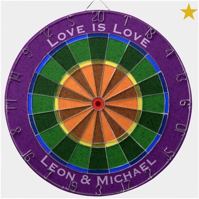 Rainbow Gay Pride Custom Name Phrase  Dartboard (Creator Uploaded)