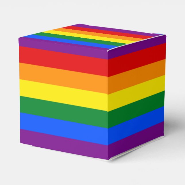 Rainbow Gay Pride Flag Favor Box (Back Side)