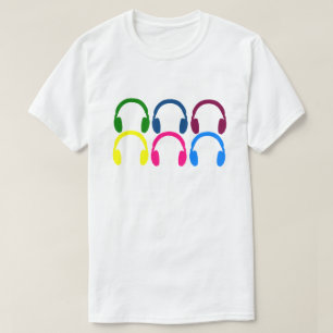 Rainbow Gay Pride Headphones EDM Music Disco DJ T-Shirt