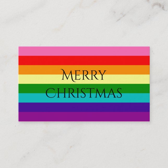 Rainbow Gay Pride LGBT Original 8 Stripes Flag Business Card (Front)