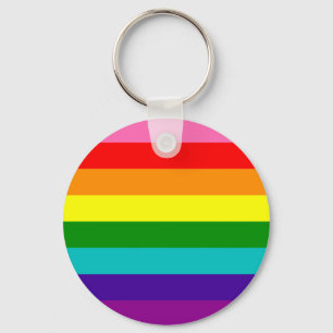 Rainbow Gay Pride LGBT Original 8 Stripes Flag Keychain