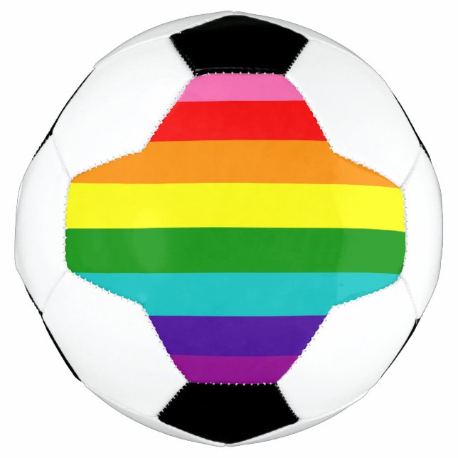 Rainbow Gay Pride LGBT Original 8 Stripes Flag Soccer Ball (Front)