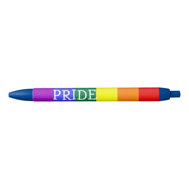 Rainbow Gay Pride Lgbt Personalized Black Ink Pen (Front)