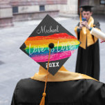 Rainbow Gay Pride LGBTQ Graduation Cap Topper<br><div class="desc">You've earned it - so why not show it off!! This grad cap topper can be personalized with your name and school. Beautiful gay pride rainbow graduation cap topper for an LGBTQ graduate. A cool LGBT graduation ceremony addition. Leave a lasting impression with this stunning personalized design. Add your custom...</div>