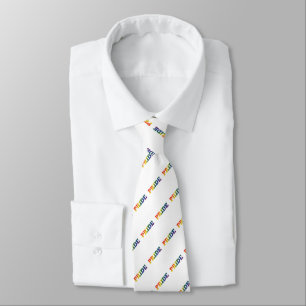 Rainbow Gay Pride On White Tie