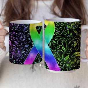 Rainbow Gay Rights Awareness Ribbon Mug Design