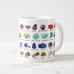 Rainbow Gems Crystal Collection Chart Guide 20oz Large Coffee Mug