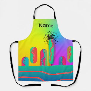 Rainbow Geo Bold Craft Kitchen Baker Chef   Apron