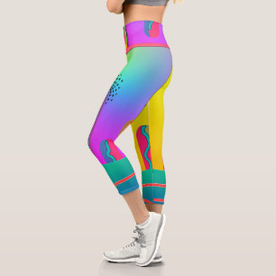 Rainbow Geo Bold Small  Capri Leggings