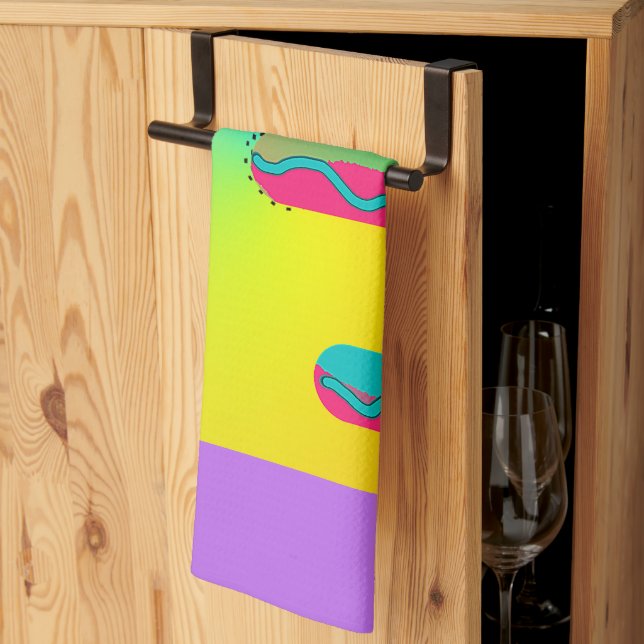 Rainbow Geo Mix     Kitchen Towel (Thirds Fold)