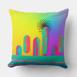 Rainbow Geo Spectacular Print Throw Pillow