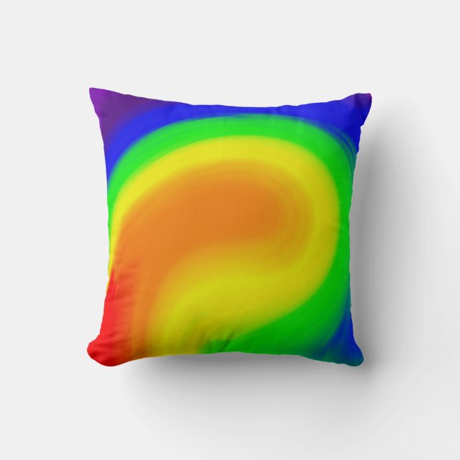 Rainbow Geode Abstract Colour Flow  Throw Pillow (Front)