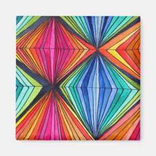 Rainbow Geometric art magnet