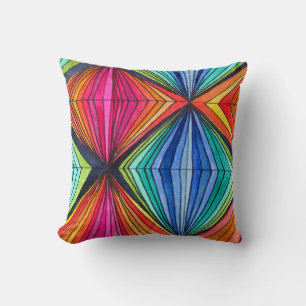 Rainbow Geometric art pillow