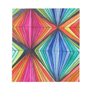 Rainbow Geometric Optical Art Notepad