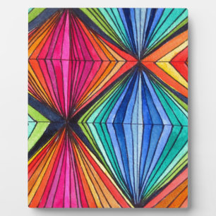 Rainbow Geometric Optical Art Plaque