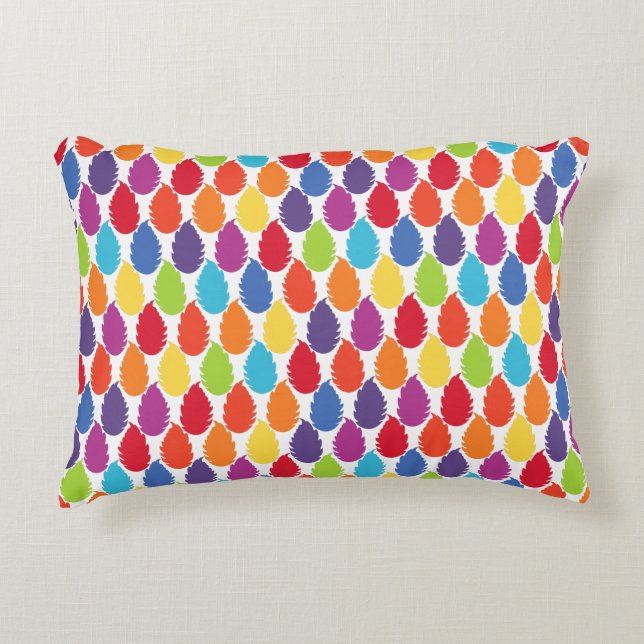 Rainbow Geometric Pattern Accent Pillow (Front)