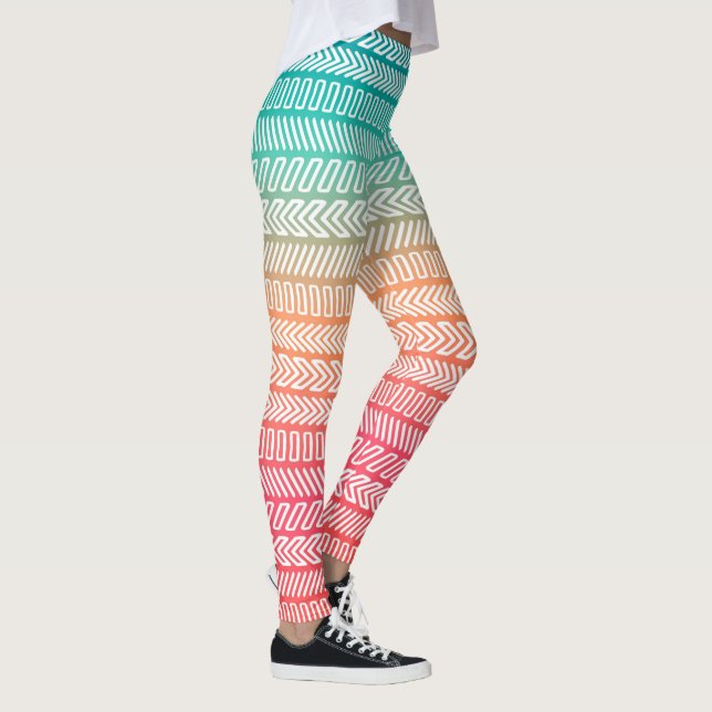 Rainbow Geometric Pattern Leggings (Right)