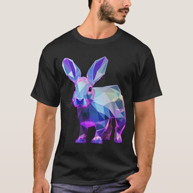 Rainbow Geometric Rabbit T-Shirt (Front)