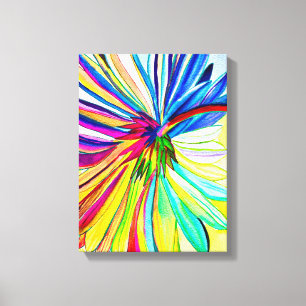 Rainbow gerbera colourful flower canvas print