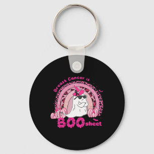 Rainbow Ghost Breast Cancer Is Boo Sheet Awareness Keychain