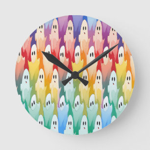 Rainbow Ghost Round Clock