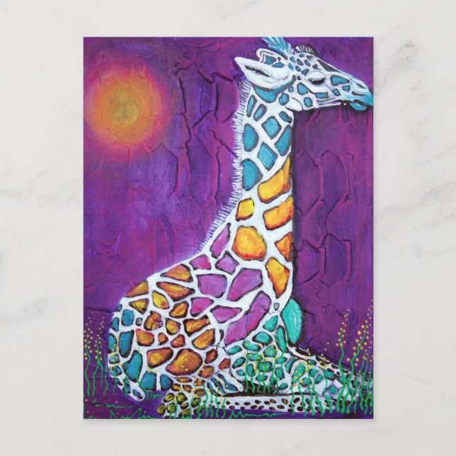 Rainbow Giraffe Postcard (Front)