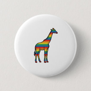 Rainbow Giraffe Vintage Engraving Vector Design_1 2 Inch Round Button