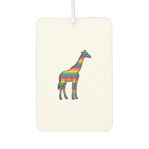 Rainbow Giraffe Vintage Engraving Vector Design_1 Air Freshener