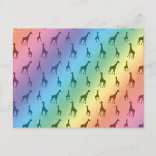 Rainbow giraffes postcard