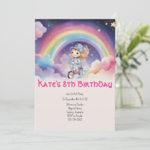 Rainbow Girl 8e anniversaire Invitation